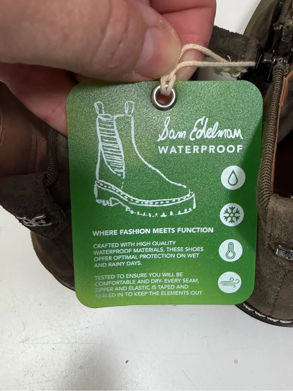 Sam Edelman Olive Pryce Waterproof Suede Leather Versatile Ankle Boots NWT 8.5